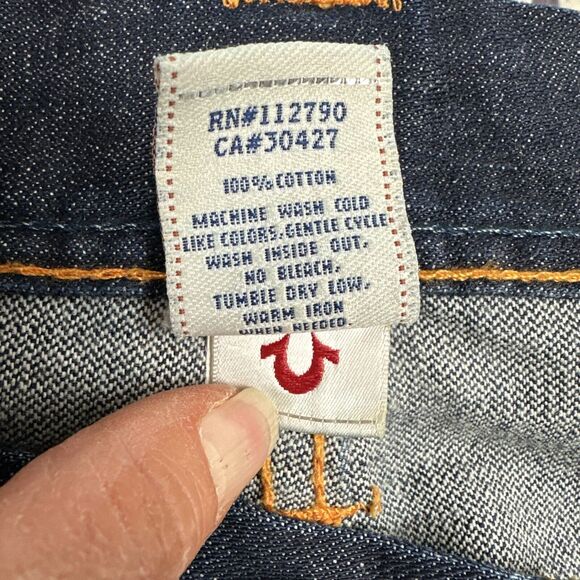 VTG Y2K True Religion Button Fly‎ Bootcut Woman’s Denim Jeans Leather Patch 36 - Picture 14 of 14